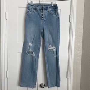 Wild Fable Light Blue Distressed Straight Leg Jeans